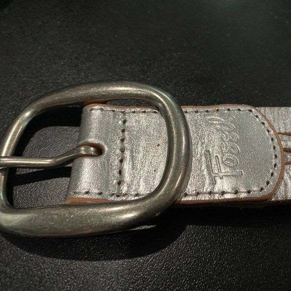 FOSSIL Metallic Bohemian Western Twisted Braided Genuine Leather Belt W… - Picture 5 of 7